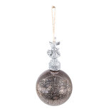 Clayre & Eef | Kerstbal Zilverkleurig ø 7x14 cm | 6GL4072