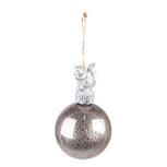 Clayre & Eef | Kerstbal Zilverkleurig ø 7x13 cm | 6GL4073