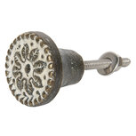 Clayre & Eef | Deurknop Bruin Wit ø 3x3 cm / S3 cm | 64161 Clayre & Eef | Deurknop Bruin Wit ø 3x3 cm / S3 cm | 64161