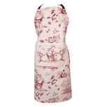 Clayre & Eef | Keukenschort Wit Roze 70x85 cm | PFT41 Clayre & Eef | Keukenschort Wit Roze 70x85 cm | PFT41