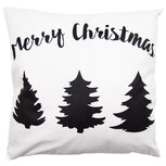 Clayre & Eef | Kussenhoes Wit Zwart 45x45 cm | BWX21 Clayre & Eef | Kussenhoes Wit Zwart 45x45 cm | BWX21
