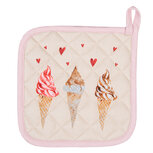 Clayre & Eef | Pannenlap Beige Roze 20x20 cm | FAS45 Clayre & Eef | Pannenlap Beige Roze 20x20 cm | FAS45