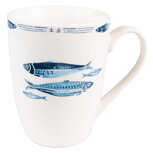 Clayre & Eef | Mok Wit Blauw 12x9x11 cm / 330 ml | FIBMU Clayre & Eef | Mok Wit Blauw 12x9x11 cm / 330 ml | FIBMU