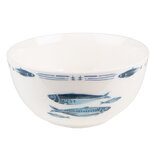 Clayre & Eef | Soepkom Wit Blauw ø 14x7 cm / 500 ml | FIBPU Clayre & Eef | Soepkom Wit Blauw ø 14x7 cm / 500 ml | FIBPU