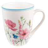 Clayre & Eef | Mok Wit, Roze 12x8x10 cm / 360 ml | PPOMU Clayre & Eef | Mok Wit, Roze 12x8x10 cm / 360 ml | PPOMU