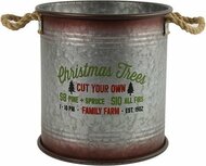 Kerstboommand ton Christmas trees met handvat touw ø 30 Cm Staal/zink Grijs | 770681 | Stoer & Sober Kerstboommand ton Christmas trees met handvat touw ø 30 Cm Staal/zink Grijs | 770681 | Stoer & Sober