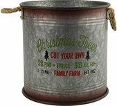 Kerstboommand ton Christmas trees met handvat touw ø 35 cm Staal/zink Grijs | 770682 | Stoer & Sober Kerstboommand ton Christmas trees met handvat touw ø 35 cm Staal/zink Grijs | 770682 | Stoer & Sober