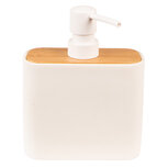 Clayre & Eef | Zeepdispenser Wit, Bruin 13x6x16 cm | 65026 Clayre & Eef | Zeepdispenser Wit, Bruin 13x6x16 cm | 65026