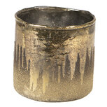 Clayre & Eef | Glazen Theelichthouder Goudkleurig ø 8x7 cm | 6GL4274 Clayre & Eef | Glazen Theelichthouder Goudkleurig ø 8x7 cm | 6GL4274