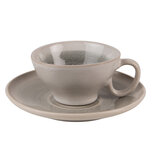 Clayre & Eef | Kop en schotel Grijs Groen 10x8x5 cm / ø 14x1 cm / 100 ml | 6CE1432 Clayre & Eef | Kop en schotel Grijs Groen 10x8x5 cm / ø 14x1 cm / 100 ml | 6CE1432