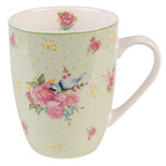 Clayre & Eef | Servies Mok Groen, Beige, Roze 12x8x10 cm / 300 ml | CHBMU Clayre & Eef | Servies Mok Groen, Beige, Roze 12x8x10 cm / 300 ml | CHBMU