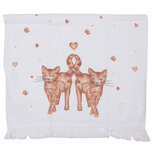 Clayre & Eef | Gastendoekje Wit, Roze, Groen 40x66 cm | CTKCS Clayre & Eef | Gastendoekje Wit, Roze, Groen 40x66 cm | CTKCS