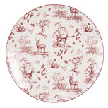 Clayre & Eef | Servies Groot Bord Beige, Rood ø 26x2 cm | PFTFP Clayre & Eef | Servies Groot Bord Beige, Rood ø 26x2 cm | PFTFP