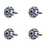 Clayre & Eef | Deurknop Set van 4 Blauw ø 4x3 cm | 64868 Clayre & Eef | Deurknop Set van 4 Blauw ø 4x3 cm | 64868
