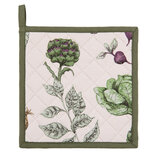 Clayre & Eef | Pannenlap Beige, Groen 20x20 cm | TKG45 Clayre & Eef | Pannenlap Beige, Groen 20x20 cm | TKG45