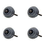 Clayre & Eef | Deurknop Set van 4 Blauw ø 4x3 cm | 64875 Clayre & Eef | Deurknop Set van 4 Blauw ø 4x3 cm | 64875
