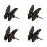 Clayre & Eef | Deurknop Set van 4 Vlinder Zwart 5x3x5 cm | 64887 Clayre & Eef | Deurknop Set van 4 Vlinder Zwart 5x3x5 cm | 64887