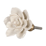 Clayre & Eef | Deurknop Wit Bruin ø 5x4 cm / S3 cm | 62349 Clayre & Eef | Deurknop Wit Bruin ø 5x4 cm / S3 cm | 62349