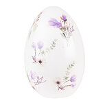 Clayre & Eef | Decoratie Beeld Ei Wit, Paars ø 11x17 cm | 6PR3629 Clayre & Eef | Decoratie Beeld Ei Wit, Paars ø 11x17 cm | 6PR3629