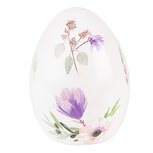 Clayre & Eef | Decoratie Beeld Ei Wit, Paars ø 7x10 cm | 6PR3630 Clayre & Eef | Decoratie Beeld Ei Wit, Paars ø 7x10 cm | 6PR3630