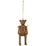 Clayre & Eef | Decoratie hanger Bruin Beer 4x3x10 cm | 6PR0054 Clayre & Eef | Decoratie hanger Bruin Beer 4x3x10 cm | 6PR0054