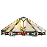 Clayre & Eef | Lampenkap Tiffany Beige, Rood ø 58x23 cm | 5LL-5423 Clayre & Eef | Lampenkap Tiffany Beige, Rood ø 58x23 cm | 5LL-5423