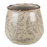 Clayre & Eef | Bloempot Binnen Groen Beige ø 11x10 cm | 6CE1577S Clayre & Eef | Bloempot Binnen Groen Beige ø 11x10 cm | 6CE1577S