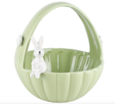 Mandje schaaltje konijn groen wit keramiek 16x15x17cm | A220767 | Dekoratief Pasen Mandje schaaltje konijn groen wit keramiek 16x15x17cm | A220767 | Dekoratief Pasen