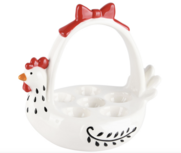Eiermandje kip wit zwart dolomiet 21x16x20cm eierhouder haan | A230830 | Dekoratief Pasen Eiermandje kip wit zwart dolomiet 21x16x20cm eierhouder haan | A230830 | Dekoratief Pasen