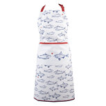 Clayre & Eef | Keukenschort Wit Blauw 70x85 cm | SSF41 Clayre & Eef | Keukenschort Wit Blauw 70x85 cm | SSF41