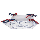 Clayre & Eef | Broodmand Wit Blauw 35x35x8 cm | SSF47 Clayre & Eef | Broodmand Wit Blauw 35x35x8 cm | SSF47