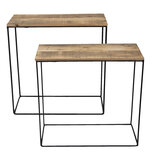 Clayre & Eef | Sidetables Set van 2 Bruin 60x25x65 cm / 55x22x56 cm | 50307 Clayre & Eef | Sidetables Set van 2 Bruin 60x25x65 cm / 55x22x56 cm | 50307