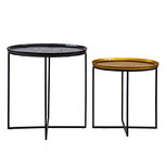Clayre & Eef | Bijzettafel Set van 2 Zwart 60x38x60 / 50x28x50 cm | 50530 Clayre & Eef | Bijzettafel Set van 2 Zwart 60x38x60 / 50x28x50 cm | 50530