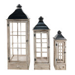 Clayre & Eef | Lantaarns Set van 3 Bruin 33x33x98 / 25x25x78 / 17x17x58 cm | 50615 Clayre & Eef | Lantaarns Set van 3 Bruin 33x33x98 / 25x25x78 / 17x17x58 cm | 50615