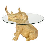 Clayre & Eef | Bijzettafel Neushoorn Goudkleurig ø 65x55 cm | 50648 Clayre & Eef | Bijzettafel Neushoorn Goudkleurig ø 65x55 cm | 50648