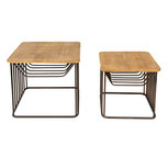 Clayre & Eef | Bijzettafel Set van 2 Bruin 53x53x44 / 42x42x38 cm | 50674 Clayre & Eef | Bijzettafel Set van 2 Bruin 53x53x44 / 42x42x38 cm | 50674