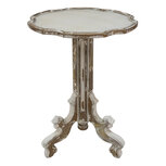 Clayre & Eef | Bijzettafel Wit Bruin ø 54x75 cm | 5H0543 Clayre & Eef | Bijzettafel Wit Bruin ø 54x75 cm | 5H0543