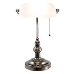 Clayre & Eef | Bureaulamp Bankierslamp Wit 27x23x42 cm E27/max 1x60W | 5LL-5100W Clayre & Eef | Bureaulamp Bankierslamp Wit 27x23x42 cm E27/max 1x60W | 5LL-5100W