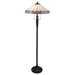 Clayre & Eef | Tiffany Vloerlamp Wit, Bruin ø 51x160 cm E27/max 2x60W | 5LL-5210 Clayre & Eef | Tiffany Vloerlamp Wit, Bruin ø 51x160 cm E27/max 2x60W | 5LL-5210