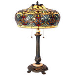 Clayre & Eef | Tiffany Tafellamp Blauw ø 47x71 cm E27/max 2x60W | 5LL-5290 Clayre & Eef | Tiffany Tafellamp Blauw ø 47x71 cm E27/max 2x60W | 5LL-5290
