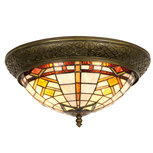 Clayre & Eef | Plafondlamp Tiffany Bruin, Beige ø 38x19 cm E14/max 2x40W | 5LL-5349 Clayre & Eef | Plafondlamp Tiffany Bruin, Beige ø 38x19 cm E14/max 2x40W | 5LL-5349