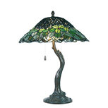 Clayre & Eef | Tiffany Tafellamp Groen ø 47x58 cm E27/max 2x60W | 5LL-5386 Clayre & Eef | Tiffany Tafellamp Groen ø 47x58 cm E27/max 2x60W | 5LL-5386