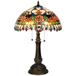 Clayre & Eef | Tiffany Tafellamp Rood, Groen ø 41x67 cm E27/max 2x60w | 5LL-5530 Clayre & Eef | Tiffany Tafellamp Rood, Groen ø 41x67 cm E27/max 2x60w | 5LL-5530