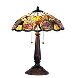 Clayre & Eef | Tiffany Tafellamp Geel, Groen, Roze ø 44x57 cm E27/max 2x60W | 5LL-5546 Clayre & Eef | Tiffany Tafellamp Geel, Groen, Roze ø 44x57 cm E27/max 2x60W | 5LL-5546