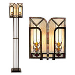 Clayre & Eef | Tiffany Vloerlamp Beige, Bruin 35x28x182 cm E27/max 1x60W | 5LL-5565 Clayre & Eef | Tiffany Vloerlamp Beige, Bruin 35x28x182 cm E27/max 1x60W | 5LL-5565