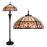 Clayre & Eef | Tiffany Vloerlamp Beige, Rood ø 57x166 cm E27/max 3x60W | 5LL-5598 Clayre & Eef | Tiffany Vloerlamp Beige, Rood ø 57x166 cm E27/max 3x60W | 5LL-5598