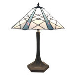 Clayre & Eef | Tiffany Tafellamp Wit, Grijs ø 42x54 cm E27/max 2x60W | 5LL-5616 Clayre & Eef | Tiffany Tafellamp Wit, Grijs ø 42x54 cm E27/max 2x60W | 5LL-5616
