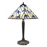 Clayre & Eef | Tiffany Tafellamp Blauw, Wit ø 42x63 cm E27/max 2x60W | 5LL-5617 Clayre & Eef | Tiffany Tafellamp Blauw, Wit ø 42x63 cm E27/max 2x60W | 5LL-5617
