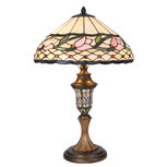 Clayre & Eef | Tiffany Tafellamp Beige, Roze ø 40x60 cm E27/max 2x60W | 5LL-5774 Clayre & Eef | Tiffany Tafellamp Beige, Roze ø 40x60 cm E27/max 2x60W | 5LL-5774