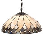 Clayre & Eef | Hanglamp Tiffany Beige, Bruin ø 40x95 cm E27/max 1x60W | 5LL-5986 Clayre & Eef | Hanglamp Tiffany Beige, Bruin ø 40x95 cm E27/max 1x60W | 5LL-5986
